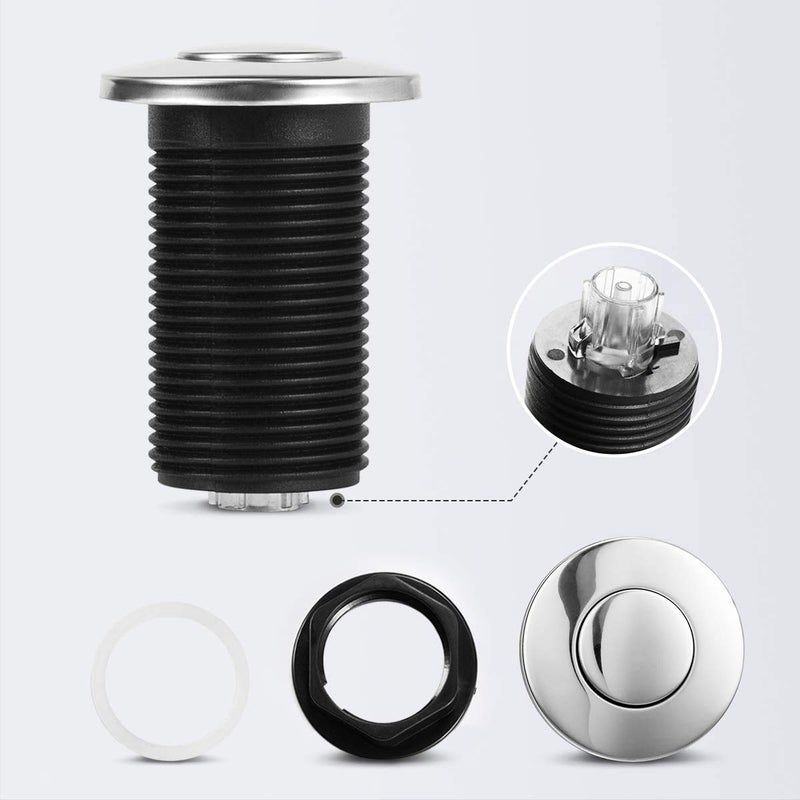 CLEESINK Air Activated Switch Button, Sink Top Stainless Steel Polished Push Airbutton for Food Waste Garbage Disposal Part (Short, 2.5 Inch) - Image 5